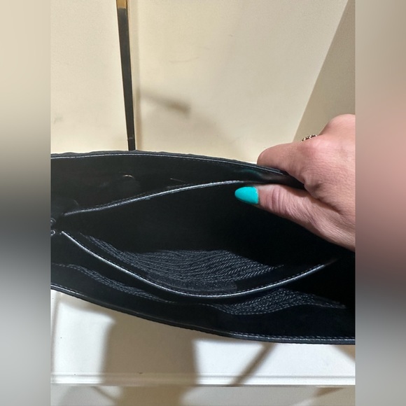 Prada Tessuto and Black Leather Metal Handle Bag - Picture 11 of 12